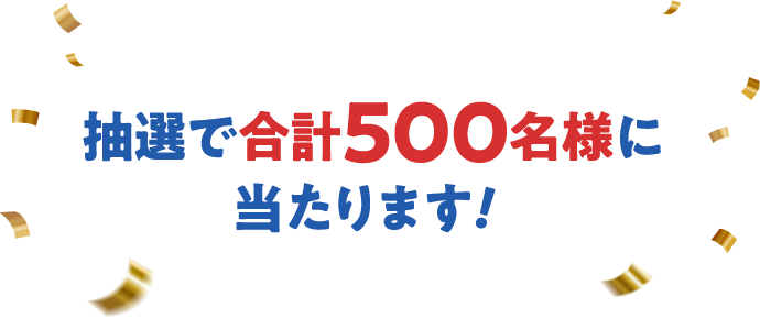 抽選で合計500名様に当たります！